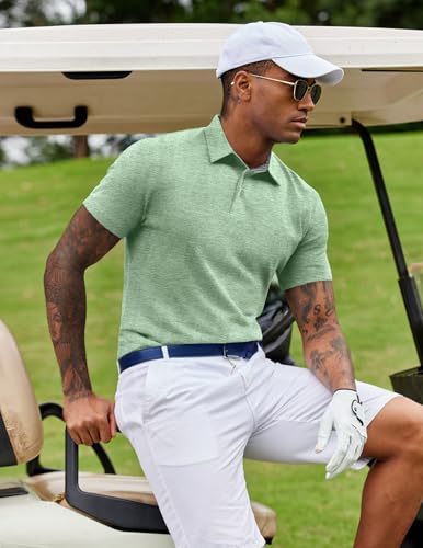 COOFANDY Men's Casual Polo Shirts Short Sleeve Classic Basic Tee Button Collar Shirt Summer Golf T-Shirt4