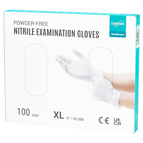 EUROPAPA® Lot de 100 gants jetables en nitrile sans latex non stériles sans latex