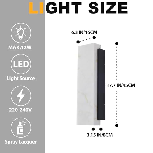 Applique Murale Extérieur LED Étanche Rectangulaire Noire en Acier 45CM