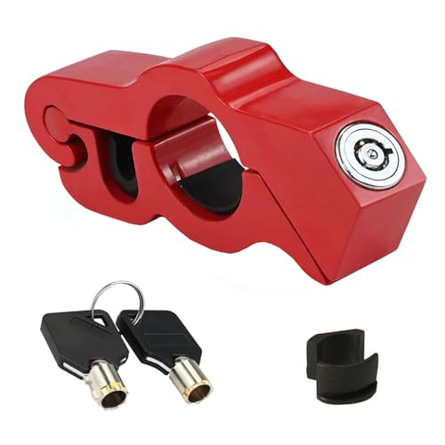 GIONAR Universal Motorcycle Handlebar Lock, Motorcycle Lock Set, Grip Brake Throttle Lock for Sports Bikes ATVs High Security Front Brake and Clutch Locks Universal Anti Theft Kit with Helmet Lock