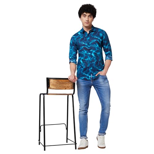 Image of Spykar Cotton Printed Half Sleeve Regular Fit Shirt for Men