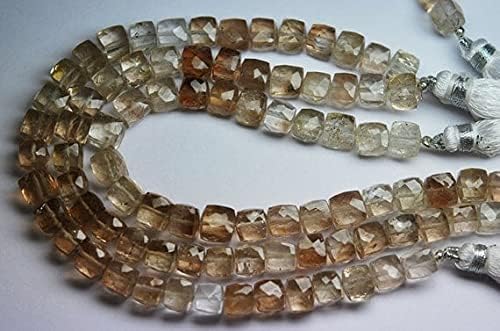 Perles 3D box shape azite impériale 7mm micro facettées fil 8 pouces