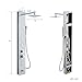 MENATT White Tempered Glass Shower Panel Tower System, 304 Stainless Steel Shower Panel with 8-inch Rainfall Shower Head, Wall Mounted Shower Column with 14.5 inch Shower Arm