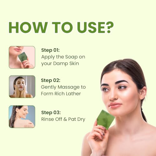 Image of Shatras Ayurvedic Handmade Premium Tulsi Bathing Soap | Herbal Soap for Acne-Prone Skin, Anti-Bacterial Care, Removes Dirt & Impurities | Suitable for All Skin Types (Pack of 3)