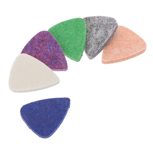 DRESSOOS 6個フェルト製ギターピック ウクレレ用フラットサムピック 指ピック 弦楽器用アクセサリー アコースティックギターベース対応
