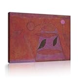 パウルクレー抽象キャンバスウォールアート抽象幾何学キャンバスプリントリビングルーム寝室オフィスモダンウォールデコレーション38x50cmインナーフレームの漫画絵