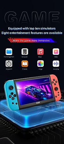 Console de jeu portable X80 7 pouces HD rétro pour la maison - 7