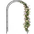 Galvanized Metal Garden Arbor,7.6ft H x 4.6ft W,Rust-Resistant Heavy-Duty Garden Arch Trellis for Climbing Plants Vines Roses, Ideal for Weddings, Bridal Events, Halloween, Christmas & Outdoor Decor