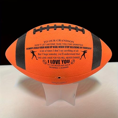 Moactiv LED Glow Rubber Football – Inspirational Gift for Grandson with Heartfelt Message, Perfect for Birthdays, Holidays, and Special Occasions