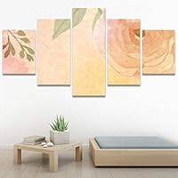 SIGNWIN 5 Panel Canvas Wall Art Modern Art Bouquet Colorful Decorative Elements Floral Multicolor Photography - 60