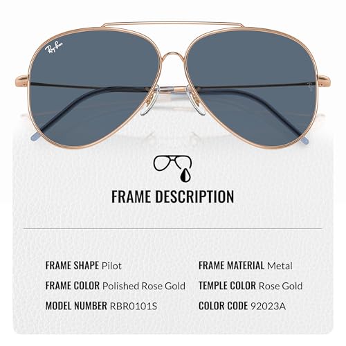 Image of Ray-Ban RBR0101S AVIATOR REVERSE Pilot Shaped Sunglasses for Men & Women with Official RAYBAN Eyewear Kit