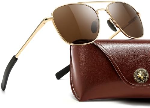 SUNGAIT Real Glass Lens Sunglasses Military Style Pilot HD Shades...
