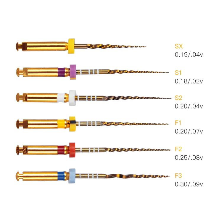 Image of M-Taper NiTi Engine Large Tapered Rotary Files 21mm Yellow Pack of 6 (Size=M1-F1)