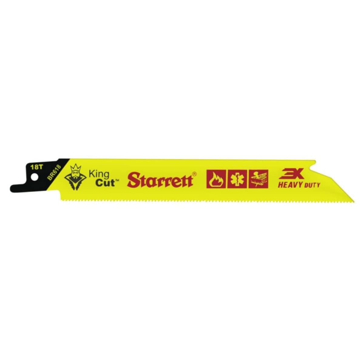 Starrett Bi-Metal King Cut Fire Rescue and Demolition Reciprocating Saw Blade - 6" Length, 3/4" Width, 0.35" Thickness, Straight Shape, 18 TPI - 20-Pack - BR618-20