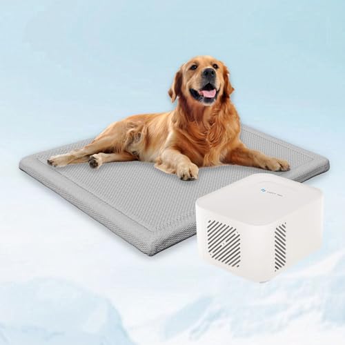 Lucky Tom Pet Pad Cooling System for Summer, Consistent Cooling Water Mat for Dogs and Cats, No Refrigeration or Chemical Gel Needed, Machine Washable Bed, Ideal for Home and Crates (Gray, XL)