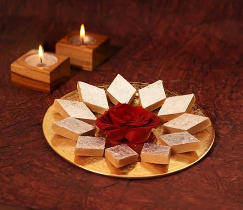 Ghasitaram Gifts Rakhi Gifts for Brother Pure Kaju Katlis Box 200 Gms With OM Rakhi 2