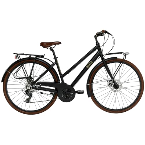 Alpina Bike Comfort, Bicicleta Negra semimate, Cuadro 46 cm Mujer