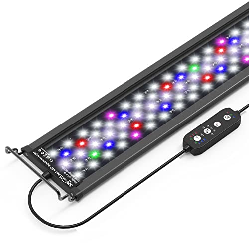 Seaoura 24/7 Mode Led Aquarium Light For Plants-Full Spectrum Fish Tank Light With Timer, Auto On/Off, 7 Colors, Adjustable Brightness, 3 Modes For 18 Inch To 24 Inch Freshwater Tank, 18W #TOP28