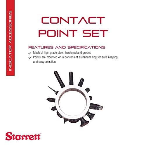 Starrett Dial Indicator Accessories And Contact Set For Agd Indicators - 14 Points, 4-48 Screw Thread, 1 Shock Absorbing - 25R #TOP1