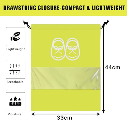 Image of Heart Home Pack of 10 Travel Shoe Organizer | Storage Bags | Travel Carrying Bag | Storage Organizers Set | Shoe Cover with Transparent Window | Shoe Dori Cover | Yellow & Black