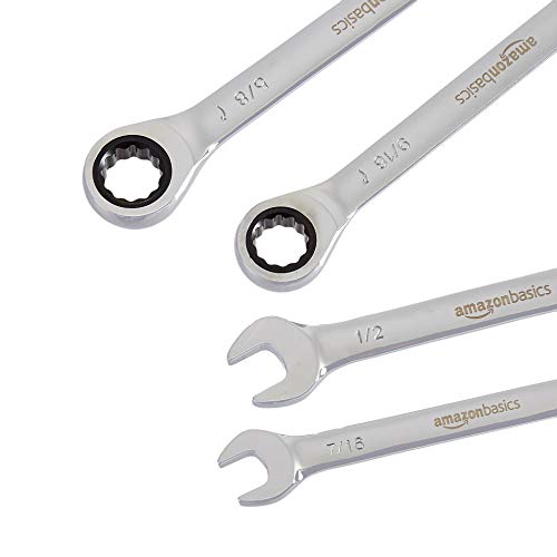 AmazonBasics Ratcheting Wrench Set - SAE, 5-Piece - Thumbnail 4
