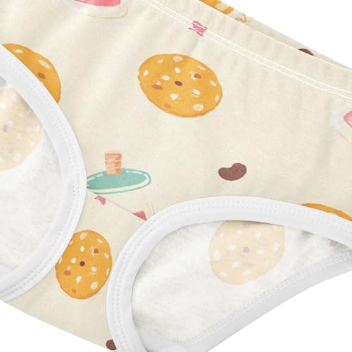 Girls' Hipster Panties Comfort Color for Kid Cookie Milk Christmas Pattern4