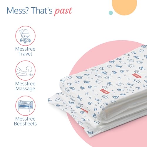 Image of LuvLap Disposable Baby Underpad Cum Changing Mats, 20 Count 60x60 CM Waterproof Pads for Baby, Breathable Underpads act as 100% Water Proof Bed Protector, Non Slip Backsheet, Hypoallergenic