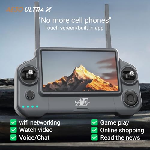 Image of AE30 Ultra Drone with Camera for Adults 4K,3 batteries,Black | True 4K Video,3-Axis mechanical gimba,7.2-inch Tablet Remote Controller,App Download, 360 Obstacle Avoidance,500g payload
