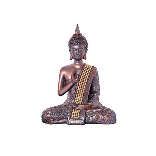 Bouddha en méditation polyrésine pour remplacer une déco fragile par une statue marron durable