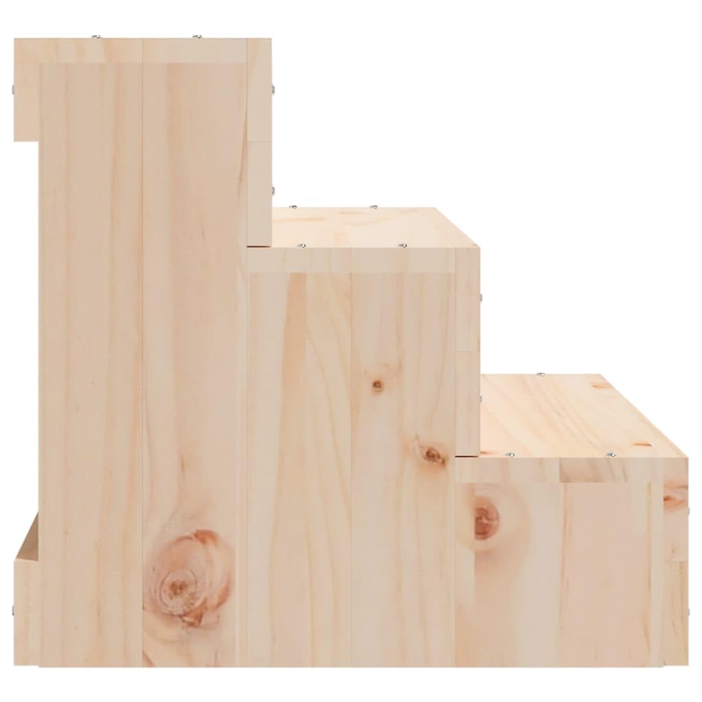 Scaletta per animali domestici, 40 x 37,5 x 35 cm, in legno di pino massiccio, ausilio stabile per cani e gatti, pieghevole, antiscivolo, adatta per divano, letto, auto, anziani e cuccioli