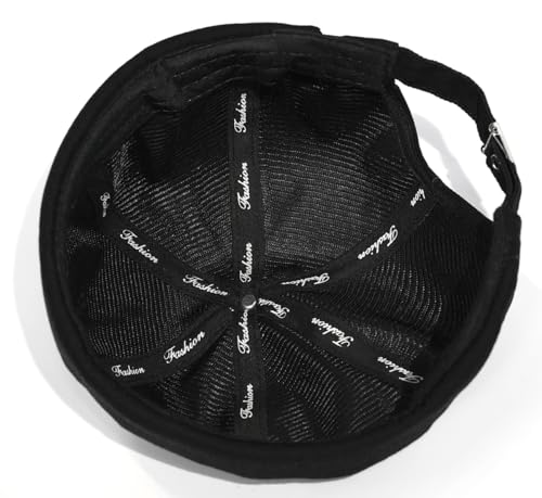Image of 2 Pcs Mens Brimless Docker Cap Set - Retro Worker Sailor Skull Cap Beanie with Rolled Cuff