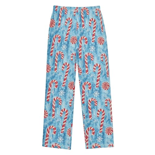 Pajama Pants Christmas Candy Canes PJ Bottoms Sleepwear Lounge Sleep Pant with Pockets