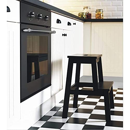 Taburete de madera maciza DASHADAO plegable de 2 escalones para cocina y hogar 4