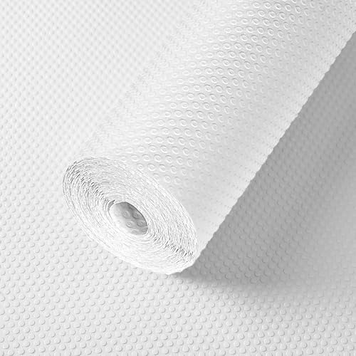 MooiFun Protector Cajones Cocina EVA Plastico, Antideslizante Forro de Cajón Estera del Refrigerador Estantes el gabinete Estera No Adhesiva Reutilizable Impermeable (Blanco/30cmx150cm)