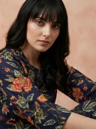 Image of Bee M Pee Designer Trendy Floral Printed Cotton Kurta Coord Sets for Women | Stylish Casual Tunic Kurti Set with Pant for Woman for Office
