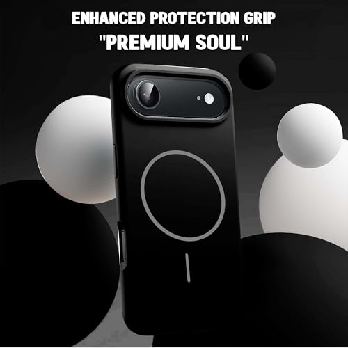 Image of Kratos Active Grip Silicone Case Cover Compatible with iPhone 17 Air - Enhanced Protection, Wireless Magnetic Charging Case with Raised Edge Camera & Screen Protection, Shock-Resistant Design Black