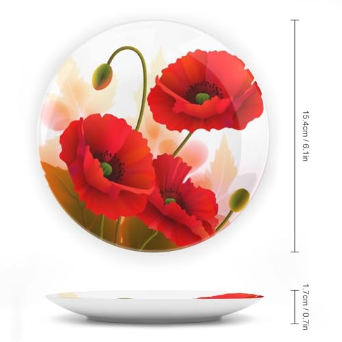 Plato decorativo Bone China Poppy Flowers 6 pulgadas miniatura 2