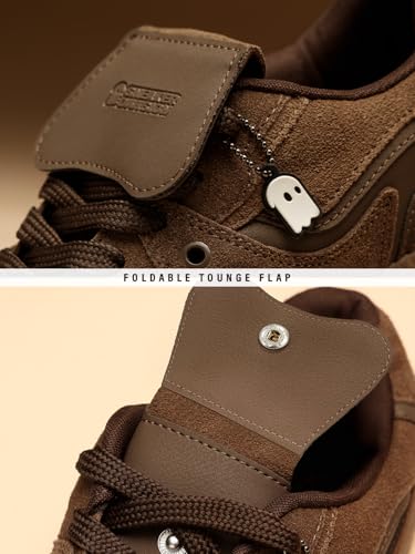 Image of The Souled Store Urban Blaze Legacy: Belgian Chocolate Men Low Top Sneakers - Premium Suede & PU Leather Casual Shoes | Lightweight Streetwear Sneakers for Men