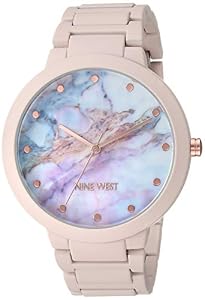 Nine West NW/2274MAPK Women's Rubberized Bracelet Watch - Pink