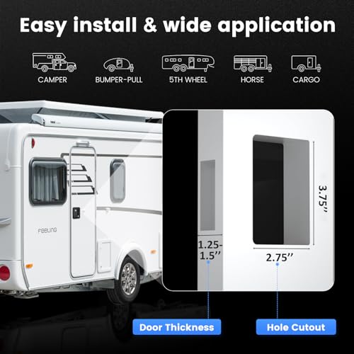 Image of RV Door Lock for Travel Trailers with Paddle Deadbolt, Camper Entry Door Latch, RV Lock Replacement Kit with 4 Keys, for Cargo Hauler Horse Trailer Truck (2 Locks with Different Keys)