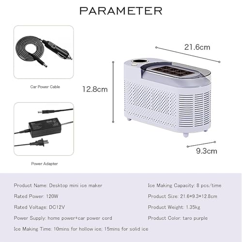 Máquina Portátil de Fabricar Hielo para Encimera 8 Cubos miniatura 7