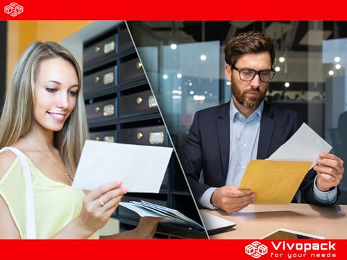 Vivopack Briefumschläge mit Fenster selbstklebend, 100 Stück 110x220mm Briefumschlag mit Fenster, Envelopes Kuvert mit Fenster Briefe DIN Lang Umschläge mit Fenster Brief Umschlag A4