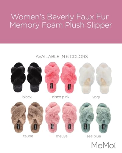 MeMoi Women's Beverly Faux Fur Memory Foam Plush Slipper2