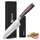 PAUDIN Santoku Knife, Chef Knife 5 inch Ultra Sharp Kitchen Knife, Japanese Chef Knife with Sheath, High Carbon Stainless Steel, Ergonomic Pakkawood Handle
