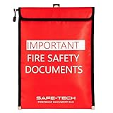 SAFE-TECH 800°C Tested Fireproof Document Holder, A4 Fire Proof Document Bag for Fire Safety Log Book, NHS Approved Supplier Insurance Fire Safe Storage for Certificates Legal, Files Safety Document