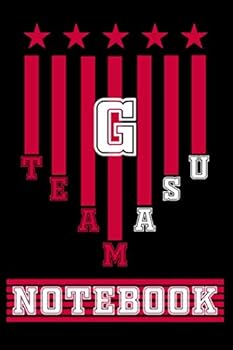 G: Cute Initial TEAM USA Letter : G College Ruled Notebook. Pretty Personalized Medium Lined Journal and Diary for Writing and Note Taking- USA FLAG Print