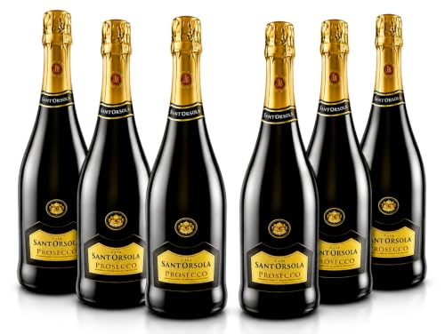 Sant'Orsola - Prosecco D.O.C. Extra Dry, 11%, da Uva Glera, Gusto Fresco con Note Fruttate, 6x750 ml