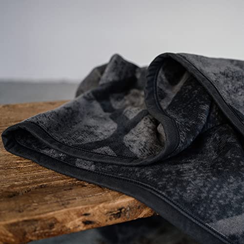 Ibena Grey Gothic Ikat Pattern Soft Cotton Blend Jacquard Throw Blanket Marsa #TOP2