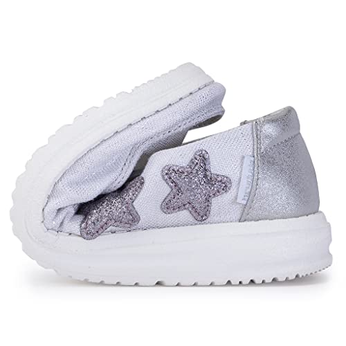 Image of Hey Dude Girls Wendy Youth MOC Toe Shoes, Star Silver, 5 AU