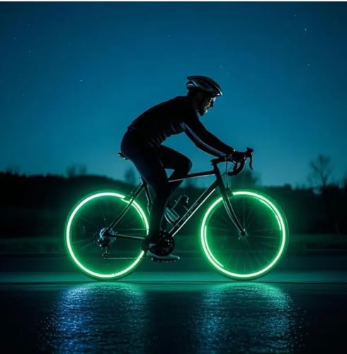 Image of WALLMATE Reflective Tape Outdoor Safety Warning, Lighting Sticker, Waterproof Tape for Bicycle Bike Car Motorcycle Decoration (Green Strip, 0.5 In x 45 Mtr (1771 in))